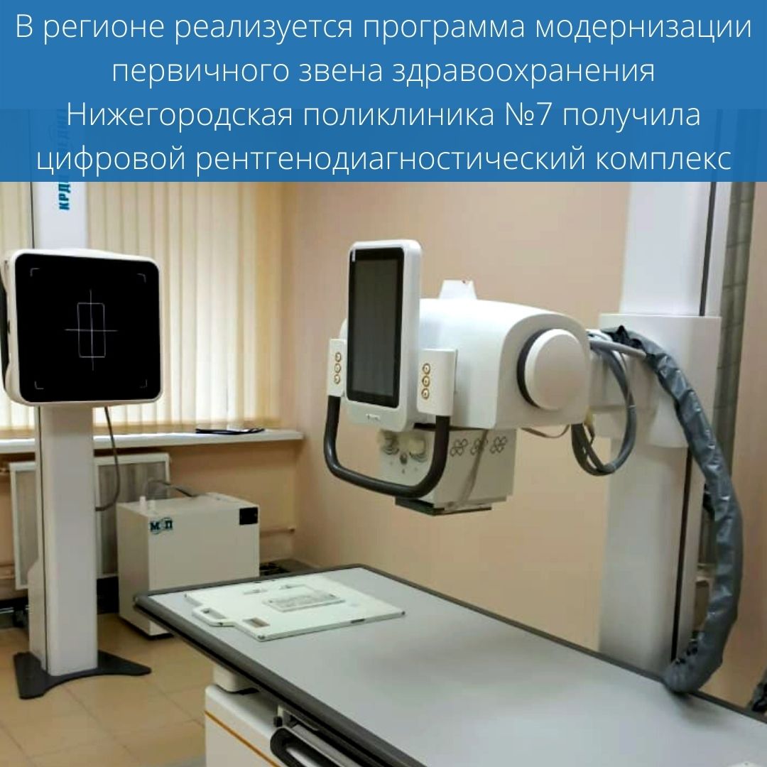 Нижегородская поликлиника №7 получила цифровой рентгенодиагностический комплекс В регионе реализуется программа модернизации первичного звена здравоохранения Нижегородская поликлиника №7 получила цифровой рентгенодиагностический комплекс В регионе реализуется программа модернизации первичного звена здравоохранения