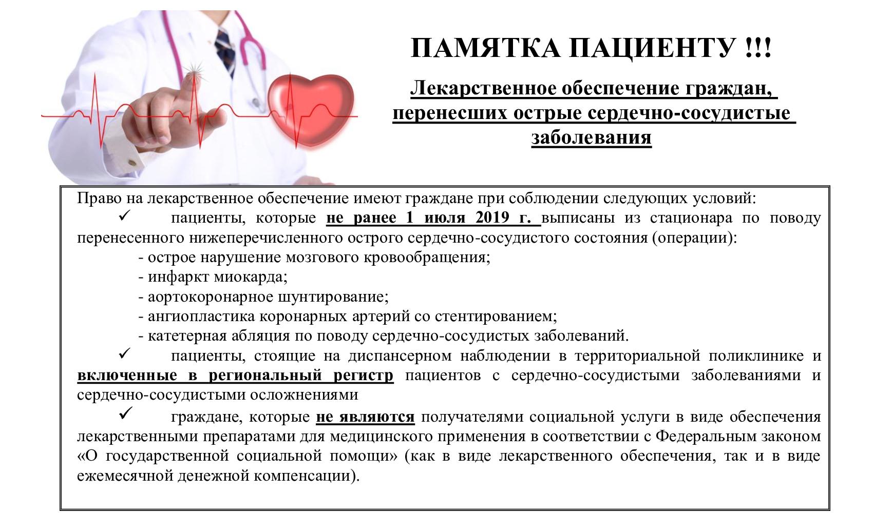 Информация по организации обеспечения пациентов с острыми сердечно-сосудистыми заболеваниями и сердечно-сосудистыми осложнениями