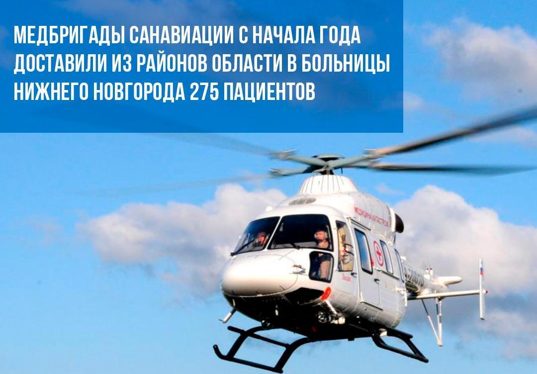 275 пациентов доставлены медбригадами санавиации из районов области в больницы Нижнего Новгорода с начала года 275 пациентов доставлены медбригадами санавиации из районов области в больницы Нижнего Новгорода с начала года